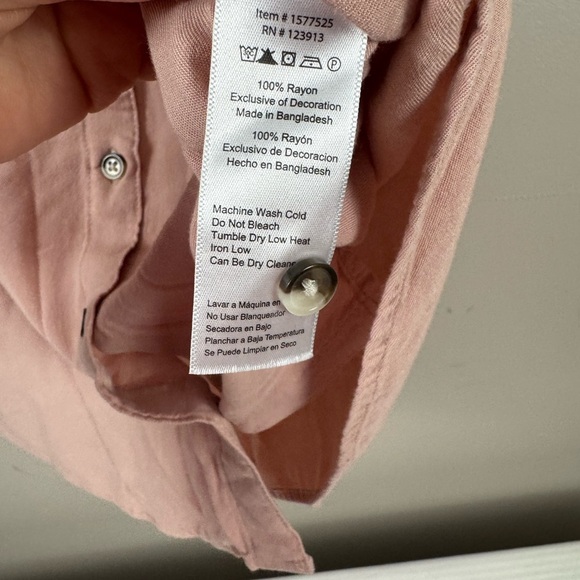 Jachs girlfriend blush nude Pink Cap Sleeve Button Down Shirt size XXL - Picture 10 of 11